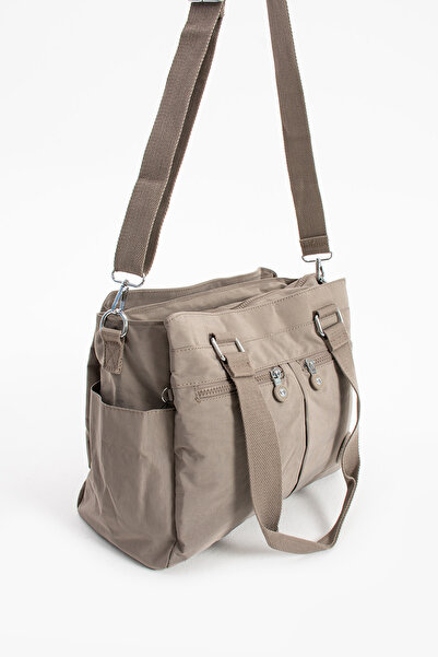 Ayax Ten Kadın Büyük Boy Bölmeli Suya Dayanıklı Krinkıl Kumaş Çapraz Ve Omuz ...