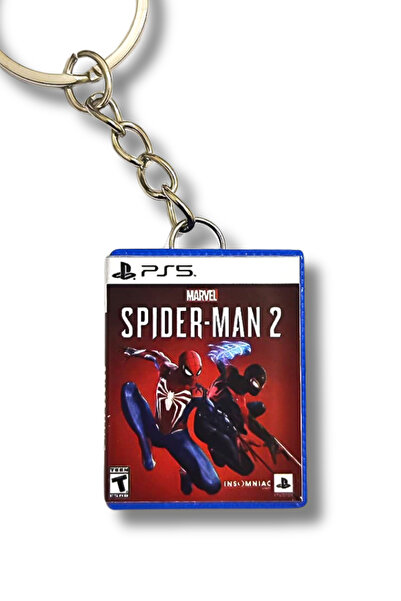 Cosmic Star Marvel Spiderman 2 PS5 Minyatür Oyun Kutusu Anahtarlık