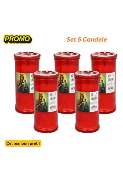 LCA Set 5 x Candele 43 h, timp de ardere 43 de ore Lumânare T40 Maica Domnulu...