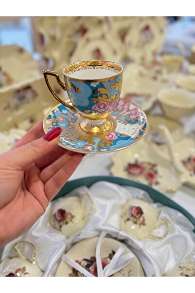 hediye طقم فناجين قهوة بورسلين 6 أشخاص من Esterhomedecor