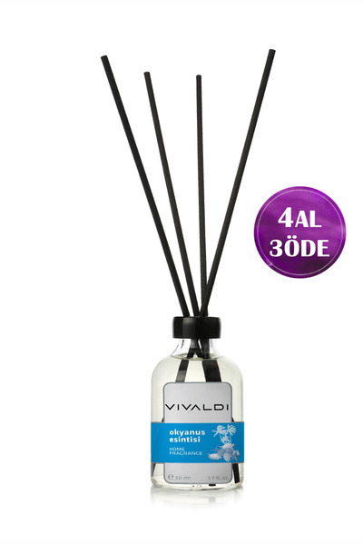 Vivaldi Home Okyanus Esintisi Çubuklu Oda Kokusu 50 ml, Kalıcı Ferah Koku, Ev...