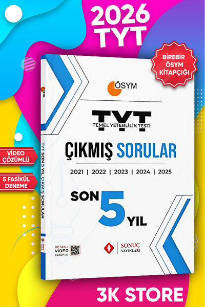 Sonuç Yayınları 2026 TYT Çıkmış Soru Tıpkı Basım Deneme 5li (2025-2024-2023-2...