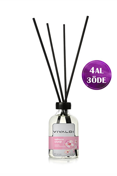 Vivaldi Home Sakura Çiçeği Çubuklu Oda Kokusu 50 ml, Hafif Çiçeksi ve Ferah K...
