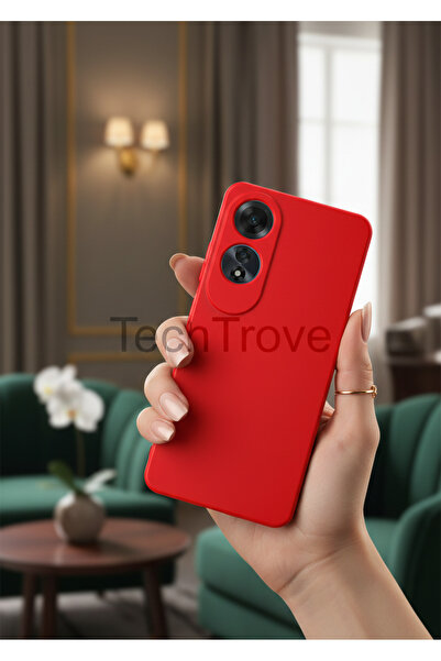 TechTrove Oppo A60 Kılıf Içi Kadife Süet Tasarımlı Kamera Korumalı Renkli Sil...