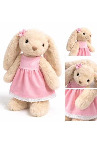 HALLEY ELBİSELİ KAHVERENGİ TAVŞAN PELUŞ OYUNCAK 45 cm
