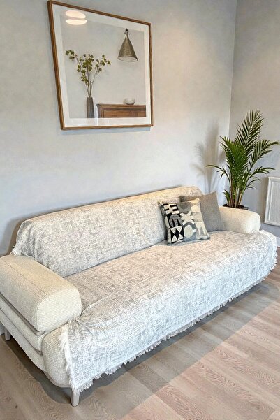 Merve Nayir Husa de scaun lavabila fara trage cu ciucuri gri 180x220 cm