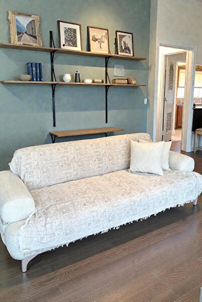 Merve Nayir Husa de scaun lavabila fara trage cu ciucuri Bej 180x220 Cm