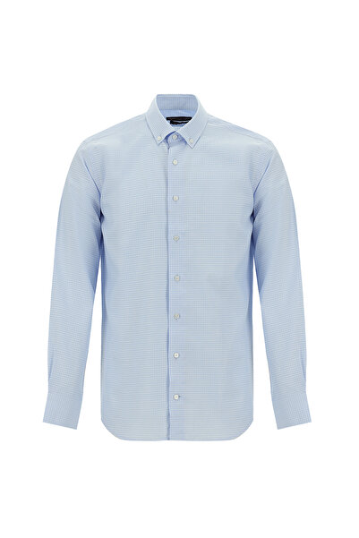 Abdullah Kiğılı Смугаста сорочка Slim Fit з бавовни - довгий рукав