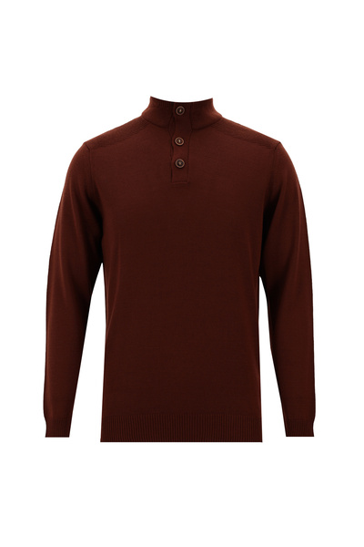 Abdullah Kiğılı Yarım Balıkçı Yaka Regular Fit Yünlü Triko Kazak