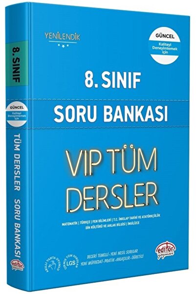 Editör Yayınları Editör 8. Sınıf VIP Tüm Dersler Soru Bankası Mavi Kitap