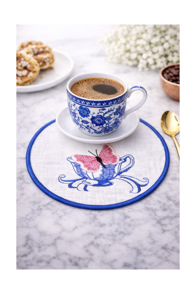 KEYFHOME Ειδική πετσέτα κοκτέιλ με μπλε πεταλούδα για το Ραμαζάνι, πετσέτα πα...