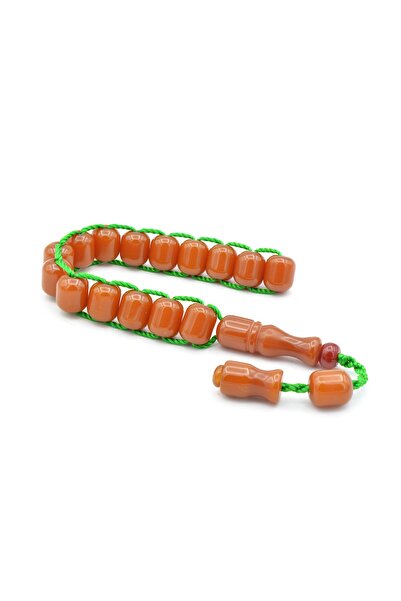 Murty99 Zeyzun Usta Yapımı Kapsül Kesim Turuncu Sıkma Kehribar Zaza Tesbih