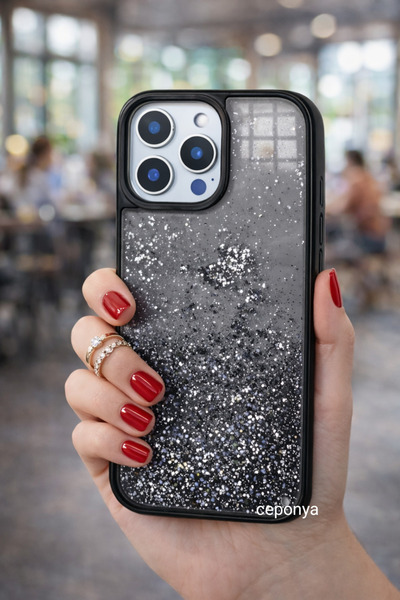 Ceponya حافظة آيفون 12 برو من السيليكون السائل اللامع ذو السطح الخلفي الشفاف ...