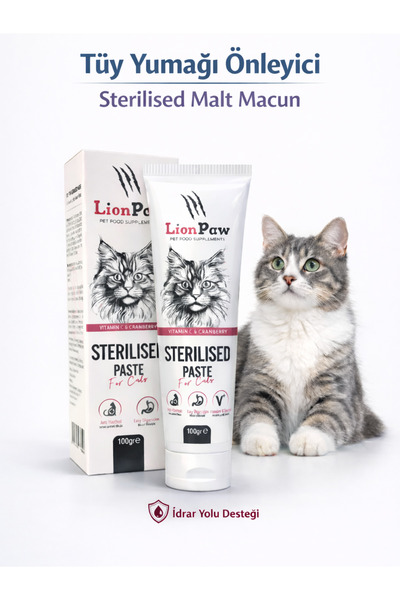 LİON PAW Sterilised Malt Macun 100 g Kısırlaştırılmış Kediler İçin Tüy Yumağı...