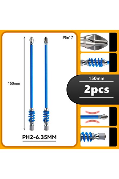 Choice رؤوس مفك براغي زنبركية 150 مم، مفك براغي مغناطيسي PH2، مانع للانزلاق، ...