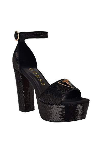 Guess صندل ذو نعل سميك مرصع بالترتر من سيتونغ بستة قطع