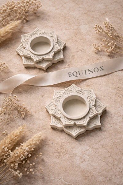 EQUINOX MUM EQUİNOX 2 li Dekoratif lotus tealight mumluk, şamdanlık, hediyelik
