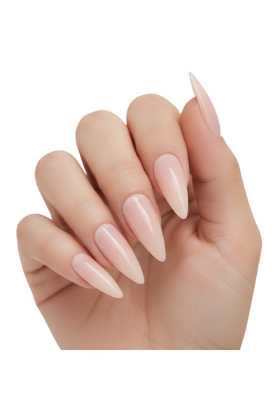 EDA LUXURY BEAUTY Doğal Nude Pembe Şeffaf Takma Tırnak Lüks Parlak Extra Uzun...