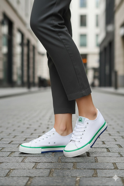 Benetton Літні жіночі кеди з льону - Спортивне взуття