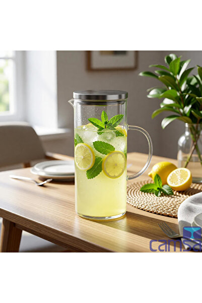 Queen’s Kitchen Borasilikat Isıya Dayanıklı Cam Sürahi