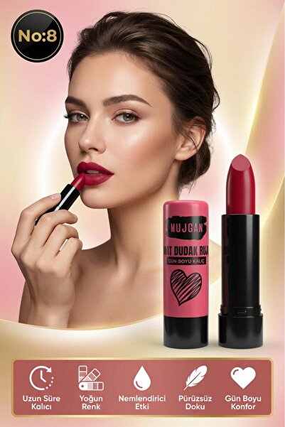 MUJGAN Love Matte Tekli Mat Dudak Ruju NO:8