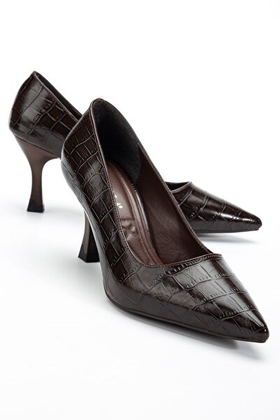 CHICELLA Pantofi cu toc pentru femei cu model maro Münni