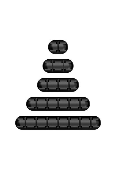 Choice 1 مجموعة منظم أسلاك الكابلات باللون الأسود من السيليكون USB مشابك إدار...