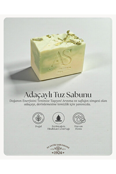 AS ANTİK SABUNHANE 1924 Adaçaylı Tuz Sabunu: Doğanın Enerjisini Teninize Taşı...