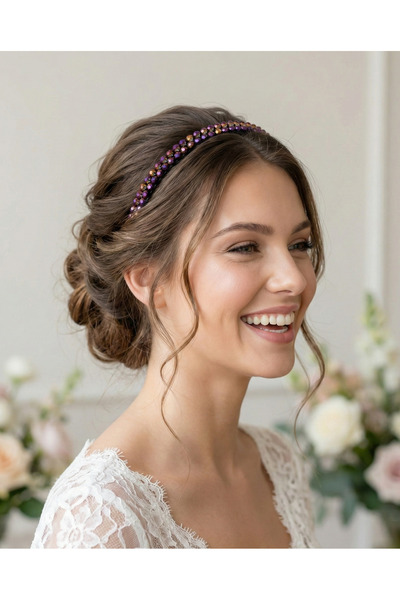 gelinmz Κομψό Μονό Κρυστάλλινο Στέμμα - Κατάλληλο για Γάμο και Αρραβώνα, με Π...