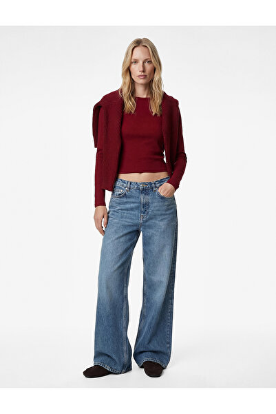 Koton Tricou cu mânecă lungă guler rotund din viscoză slim fit