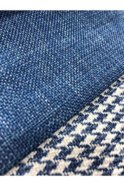 Enesar Home Mavi Keten Döşemelik Kumaş Premium Dokuma 117