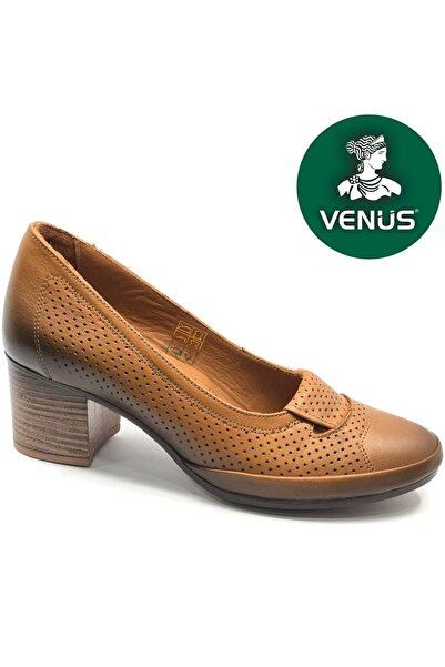 Venüs Apus Hakiki Deri Comfort Ortopedik Kadın Topuklu Ayakkabı TABA