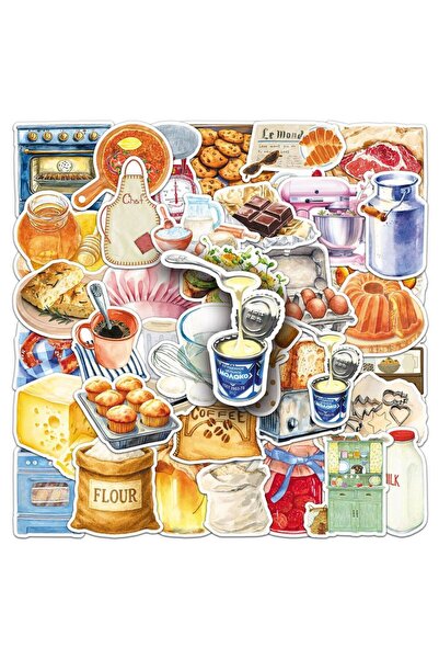 Choice 50 قطعة × 2 ملصقات كرتونية للمطبخ والخبز والأدوات المكتبية والكمبيوتر ...