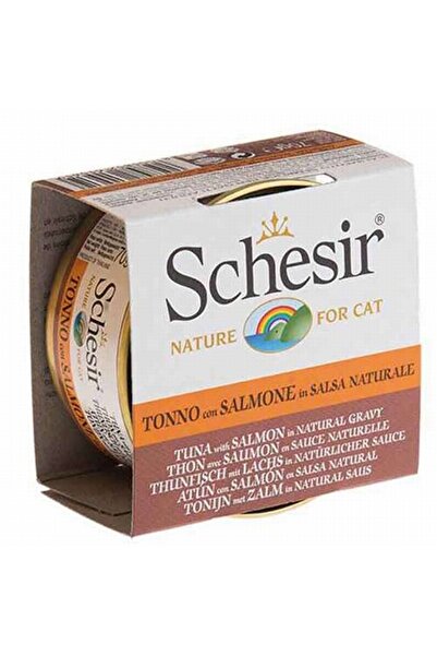 Schesir Ton Balıklı ve Somonlu Soslu Yetişkin Kedi Konservesi 70 Gr