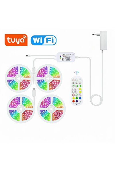 ElectroAZ Bandă LED RGB 40 metri, Bluetooth, aplicație telefon, telecomandă, ...