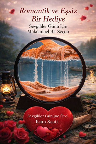 BEYZANA Yuvarlak Kum Saati 7 Inç Kum Sanatı Hediyelik Sevgiliye Özel Gün Hediye