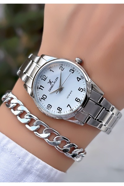 Daniel Klein مع فاتورة أصلية ضمان لمدة عامين 3Atm مقاوم للماء لون فضي ساعة يد...