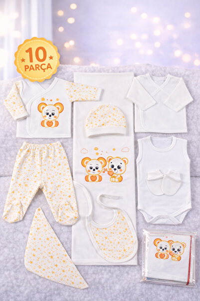 Petino Sarı 10 Parça Koala Yenidoğan Hastane Çıkışı – %100 Pamuk Yumuşak Kuma...