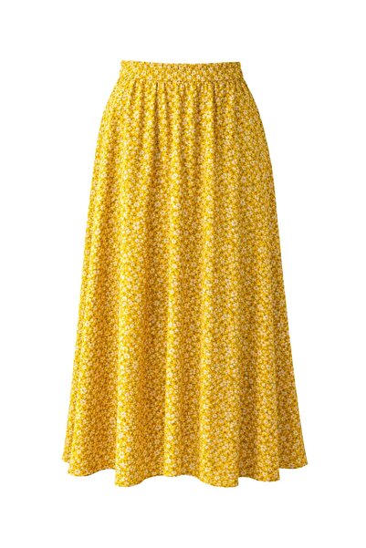 Retrobird Valerie Viskon Kloş Uzun Etek Kadın Sarı