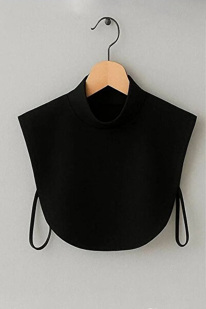 kuayscarfs Kadın Siyah Tessettür Boyunluk Simit Yaka