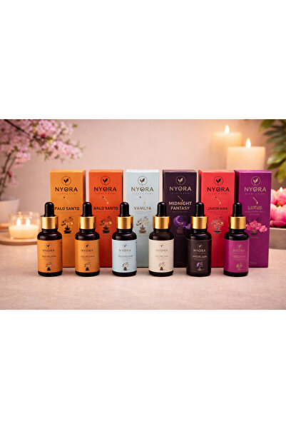 mystica Nyora 6’lı Koku Yağı Seti – Sandal, Palo Santo, Vanilya, Midnight, Sa...