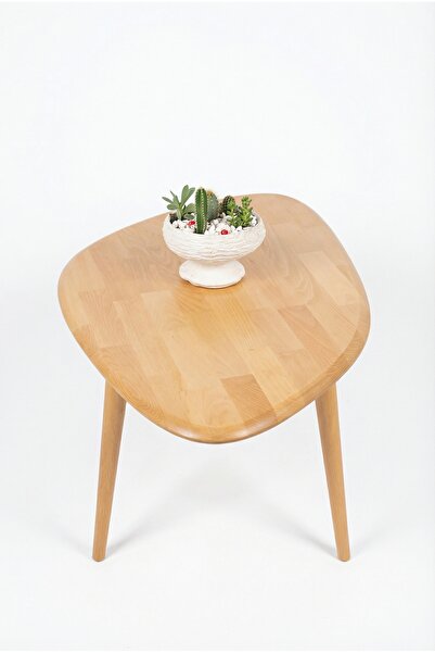 BAUPOR Asimetrik Masif Doğal Ahşap Orta Sehpa, Modern Masif Yan ve Orta Sehpa