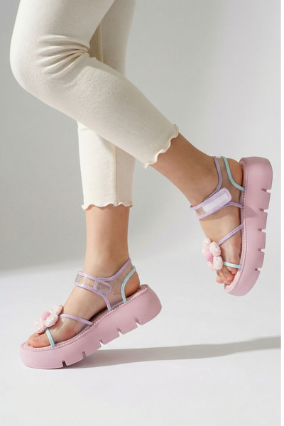 Moda Lime eni Model Özel Tasarım Dolgu Topuk Lila Ortapedik Taban Esnek Kız Ç...