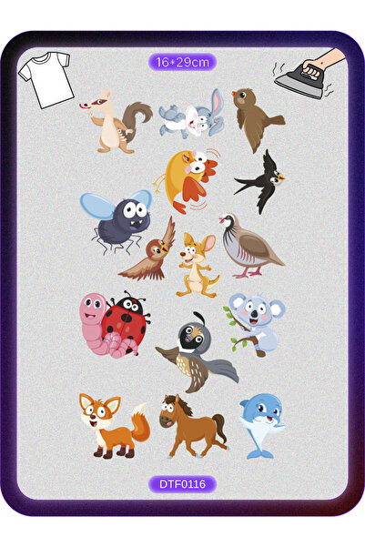 DYENOTE Tatlı Hayvanlar Cute Animals Kumaş Aplike Yama Ütü Ile Yapışan Transf...