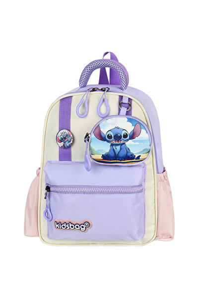 Lilyum Çanta Stitch Anaokulu Çantası – 33×25×15 cm, Su Geçirmez Kumaş, Ortope...