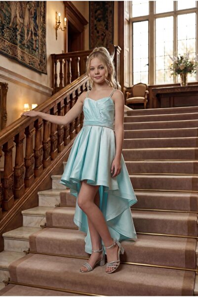 BUTİKHAPPYKİDS Βραδινό φόρεμα για κορίτσια MintGreen Stone Κορδόνι με λουράκι...