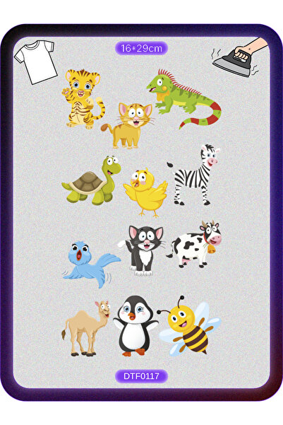 DYENOTE Tatlı Hayvanlar Cute Animals Kumaş Aplike Yama Ütü Ile Yapışan Transf...