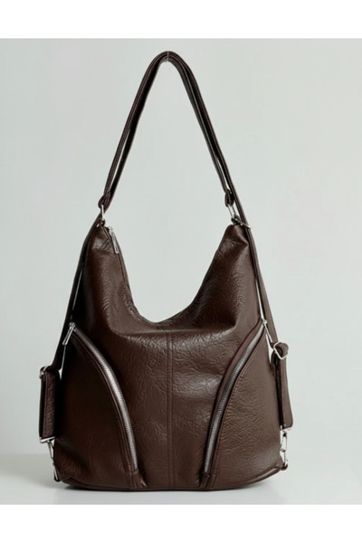 Çanta Trend Τσάντα ώμου πλάτης μεγάλου μεγέθους από μαλακό τεχνητό δέρμα