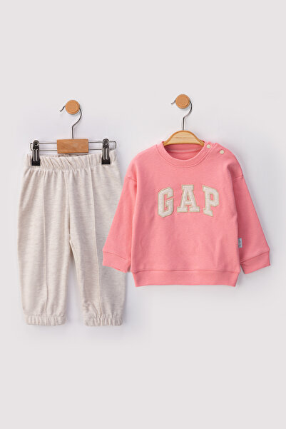 baby flamindo طقم بيجامة موسمي مزدوج بتفاصيل مطرزة من القطن الممشط