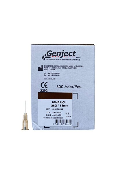 Genject - طرف إبرة حقن 13 ملم بني 26 جرام - 500 قطعة
